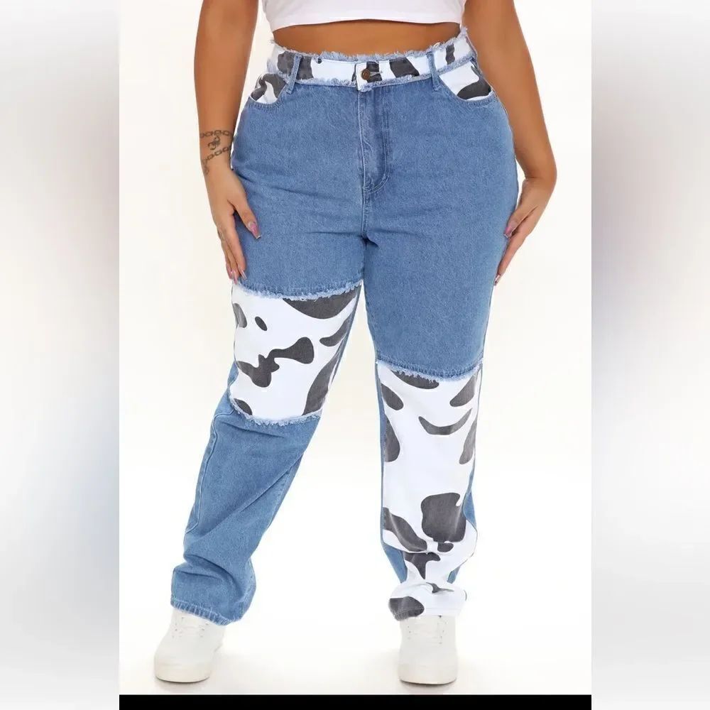 Fashion Nova Favorite Cowgirl Colorblock Mom Jeans Size 16